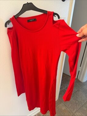 Reserved Women's Red Cold-Shoulder mini dress